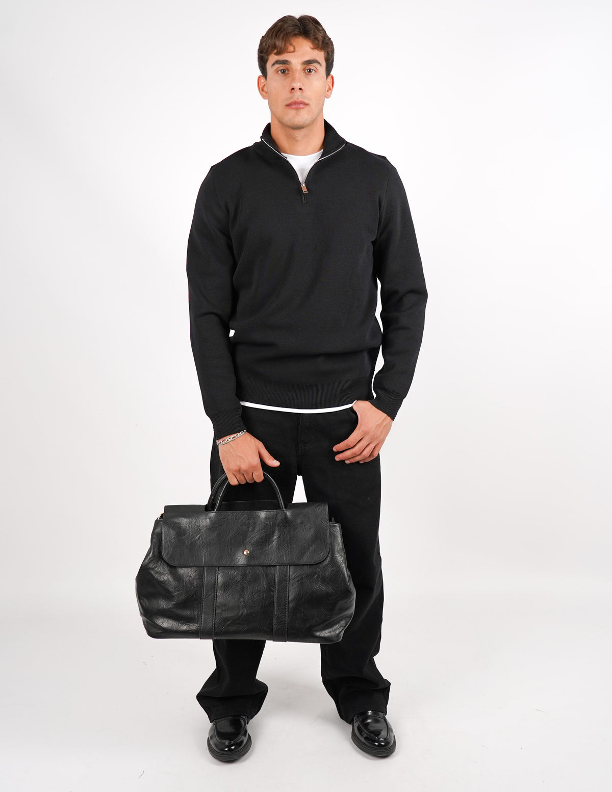 Pullover con mezza cerniera Regular Fit