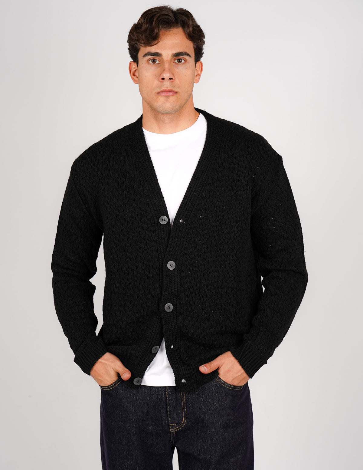 cardigan strutturato tinta unita