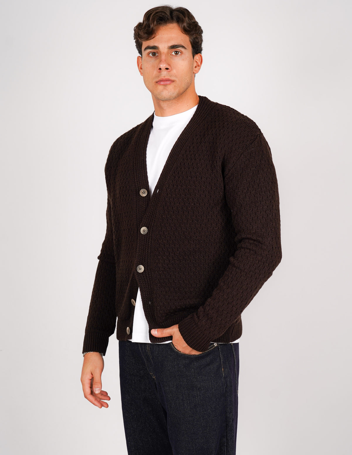 cardigan strutturato tinta unita