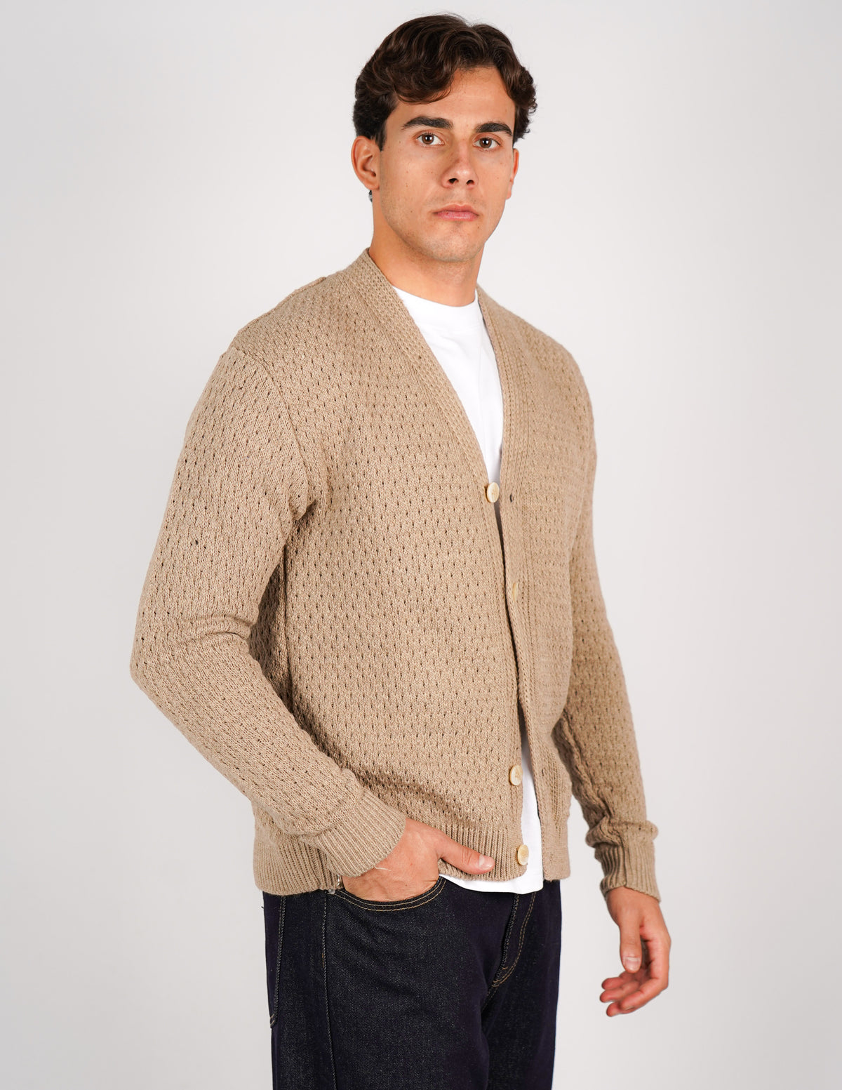 cardigan strutturato tinta unita