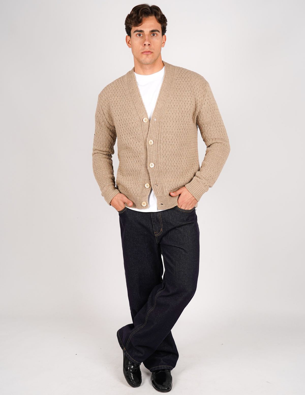cardigan strutturato tinta unita