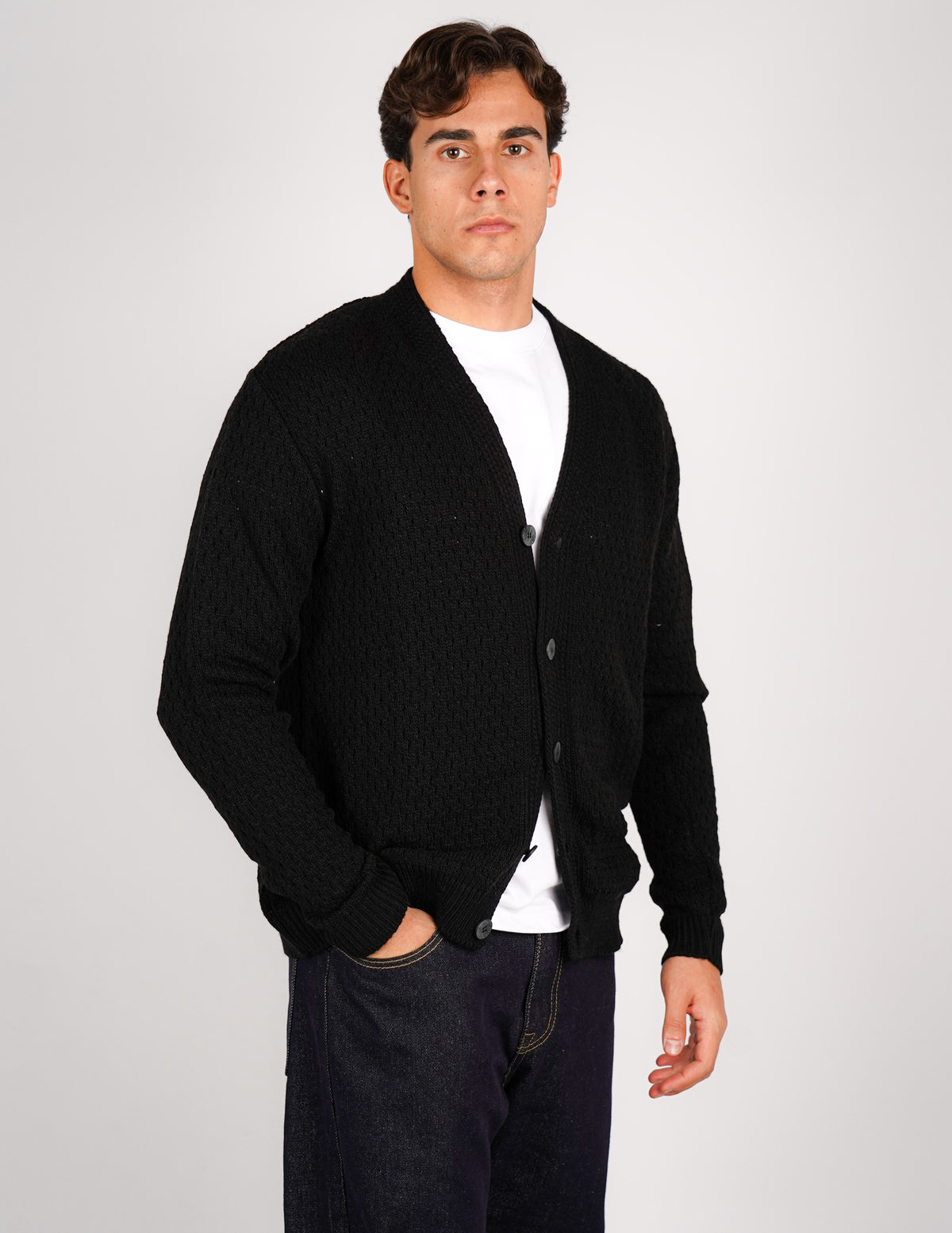 cardigan strutturato tinta unita