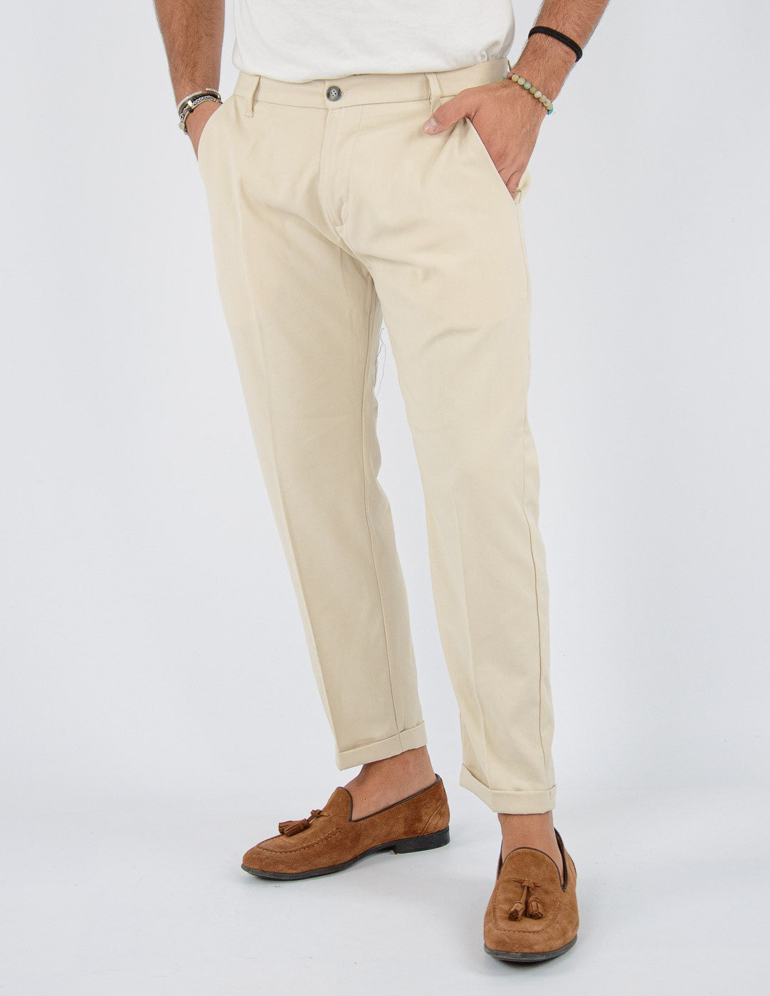 Pantalone Uomo Lungo classico con piega