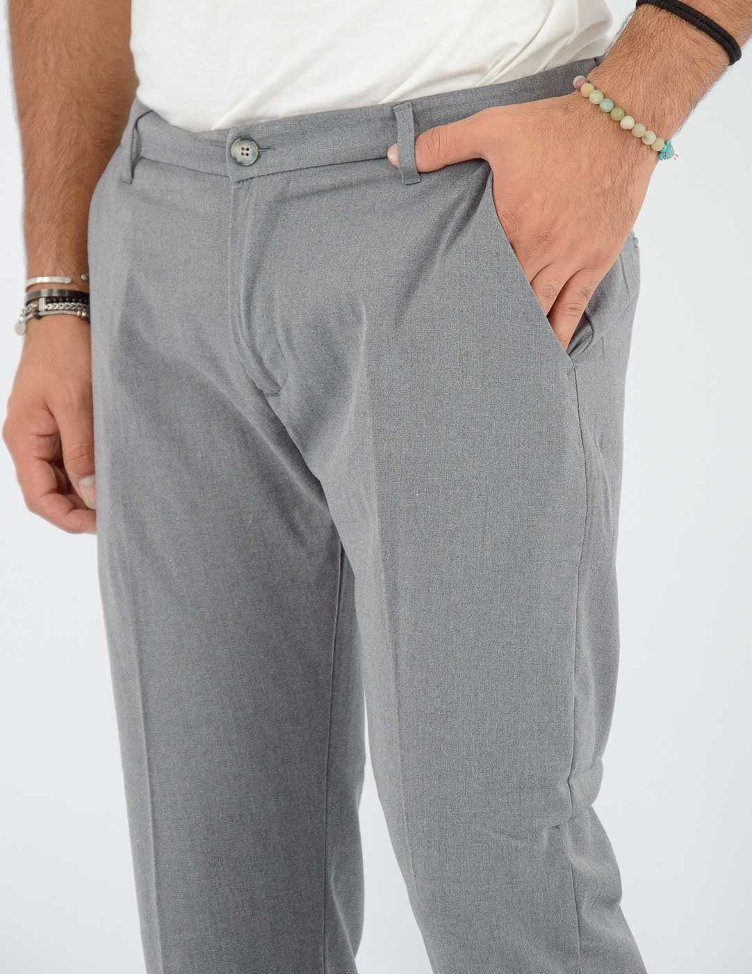 Pantalone Uomo Lungo classico con piega