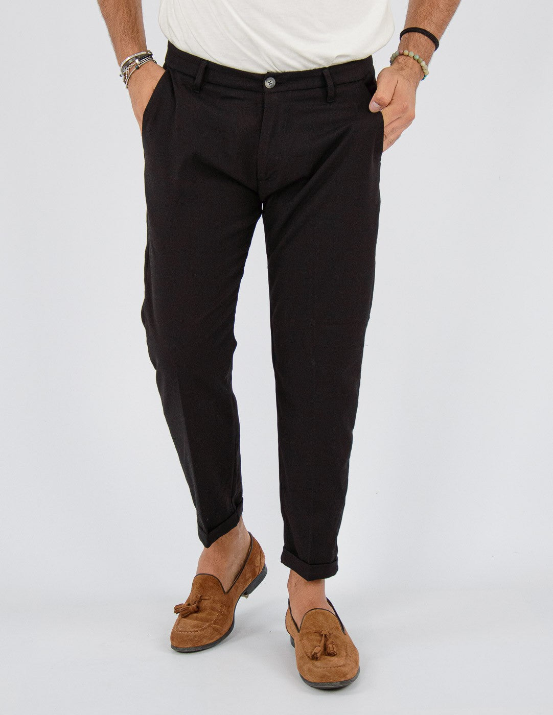 Pantalone Uomo Lungo classico con piega