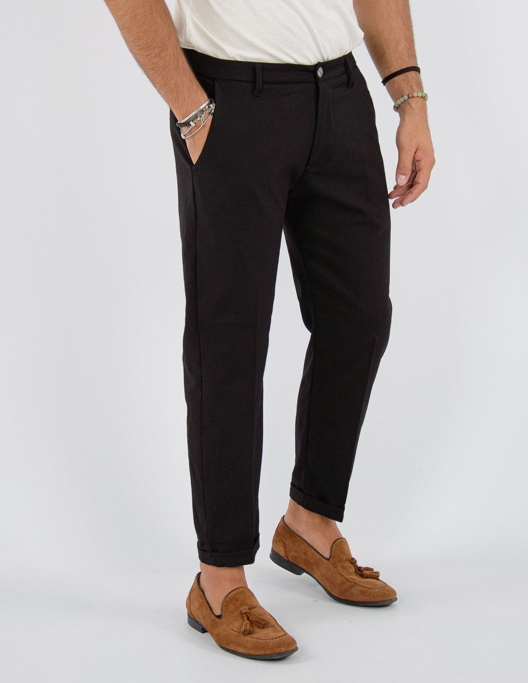 Pantalone Uomo Lungo classico con piega