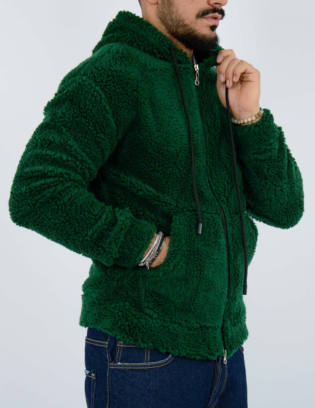 felpa uomo teddy con zip