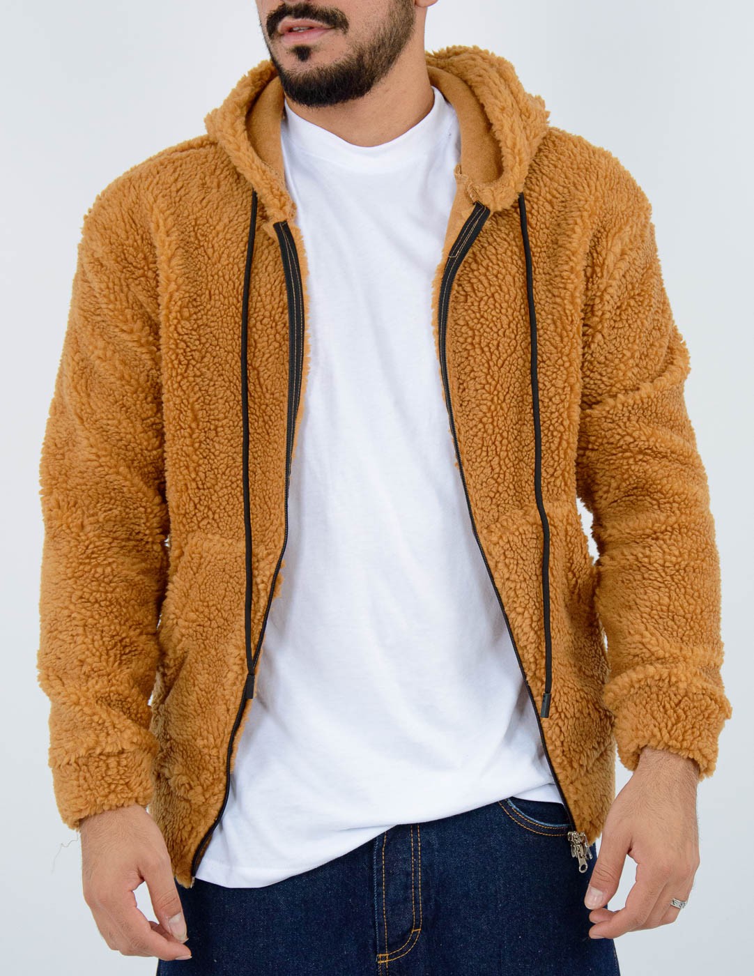 felpa uomo teddy con zip