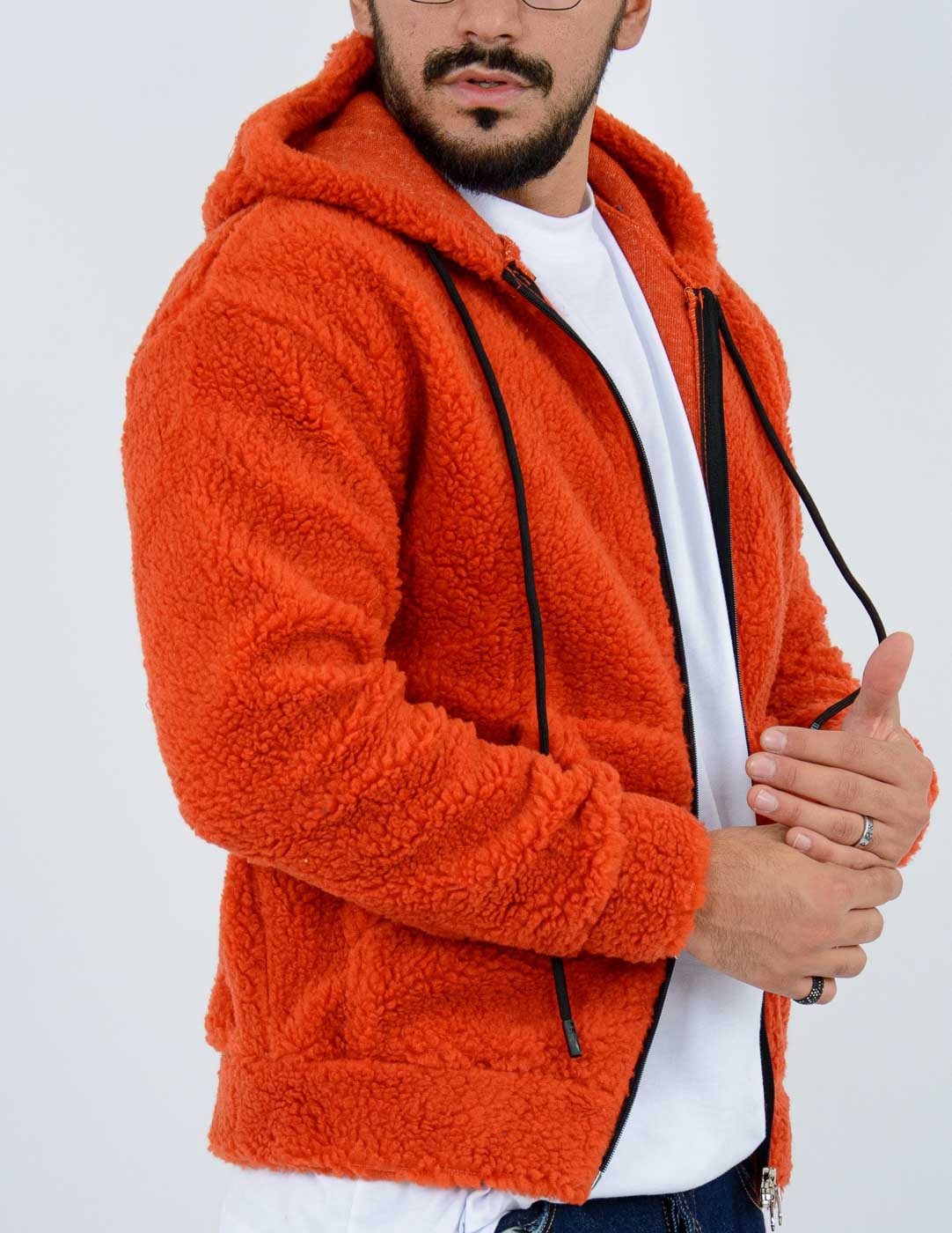 felpa uomo teddy con zip