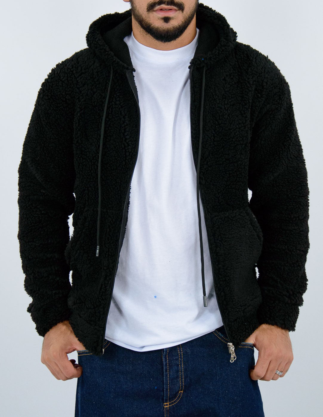 felpa uomo teddy con zip