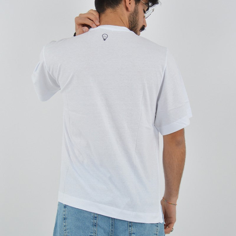 t-shirt lumi con stampa bianca