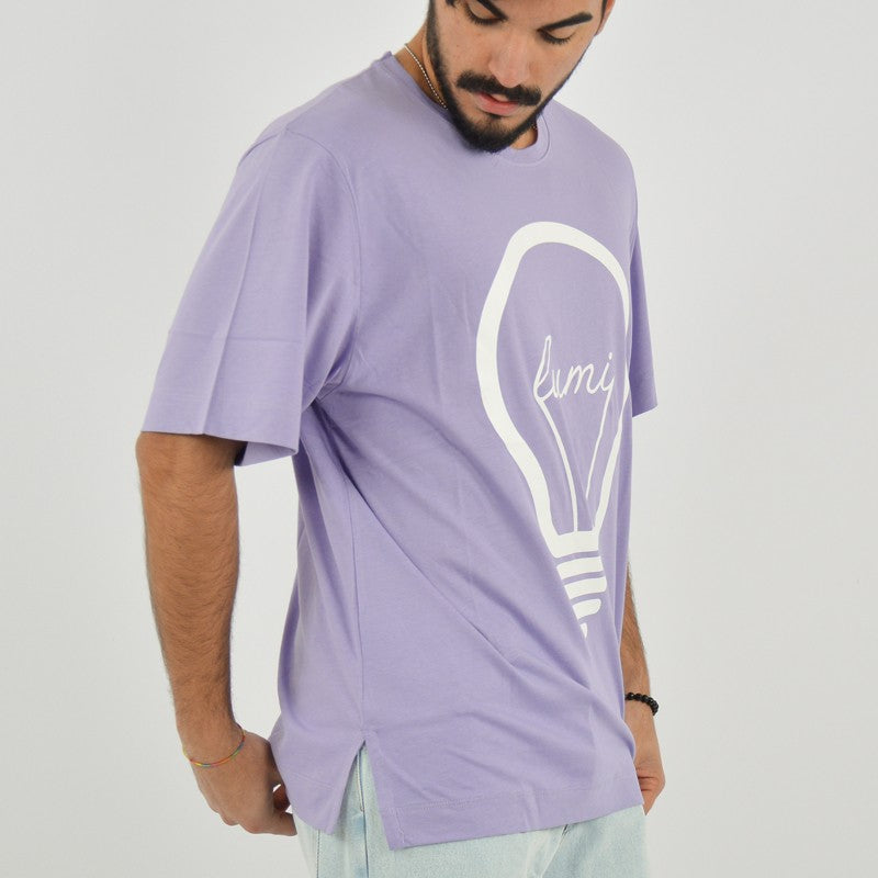 t-shirt lumi con stampa lilla