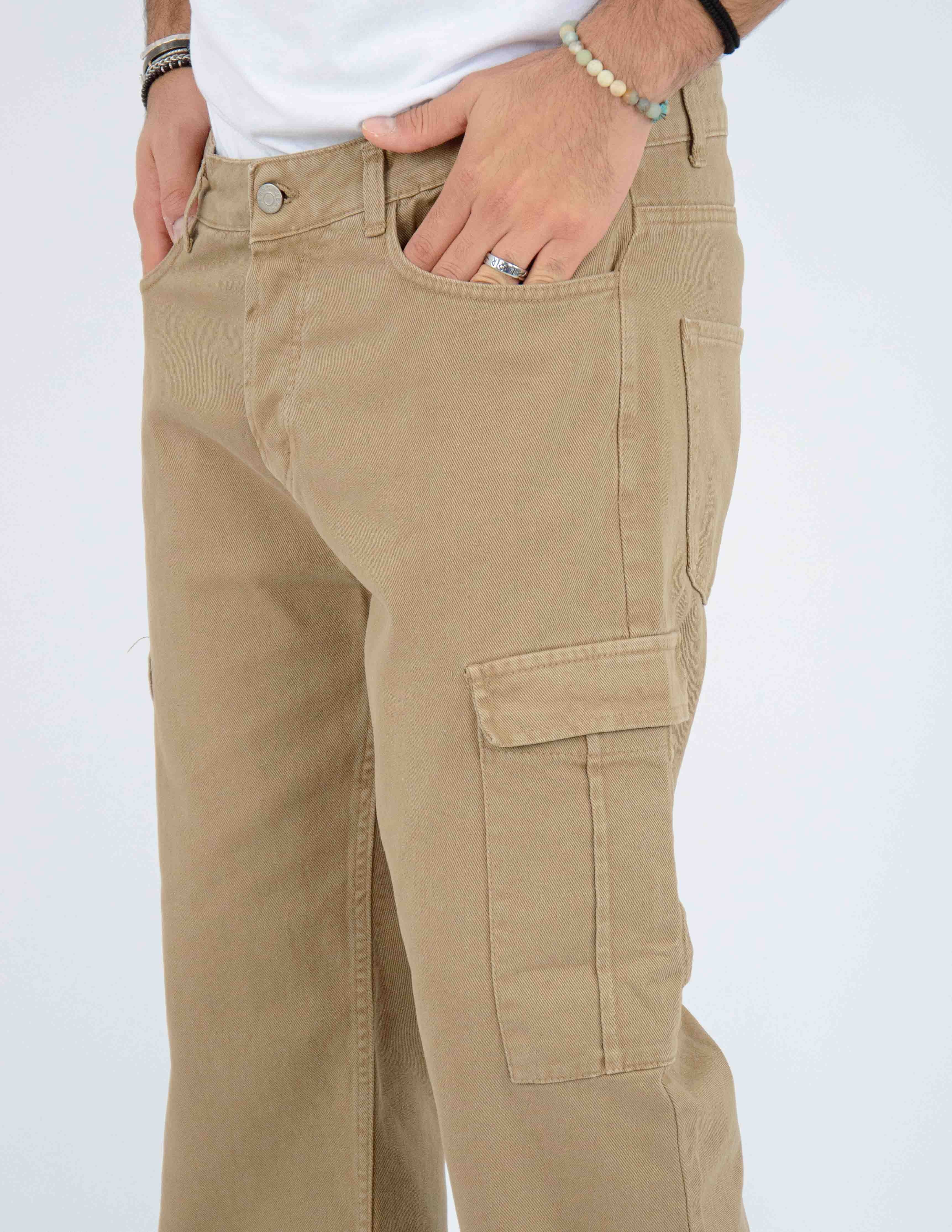 jeans uomo colorato cargo wide fit