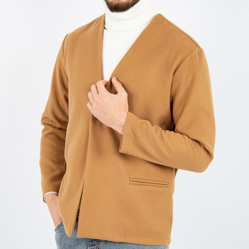 cappotto uomo corto coreano camel