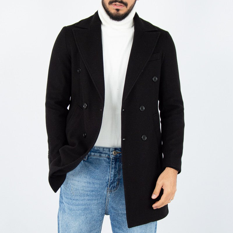 cappotto uomo elegante doppiopetto nero