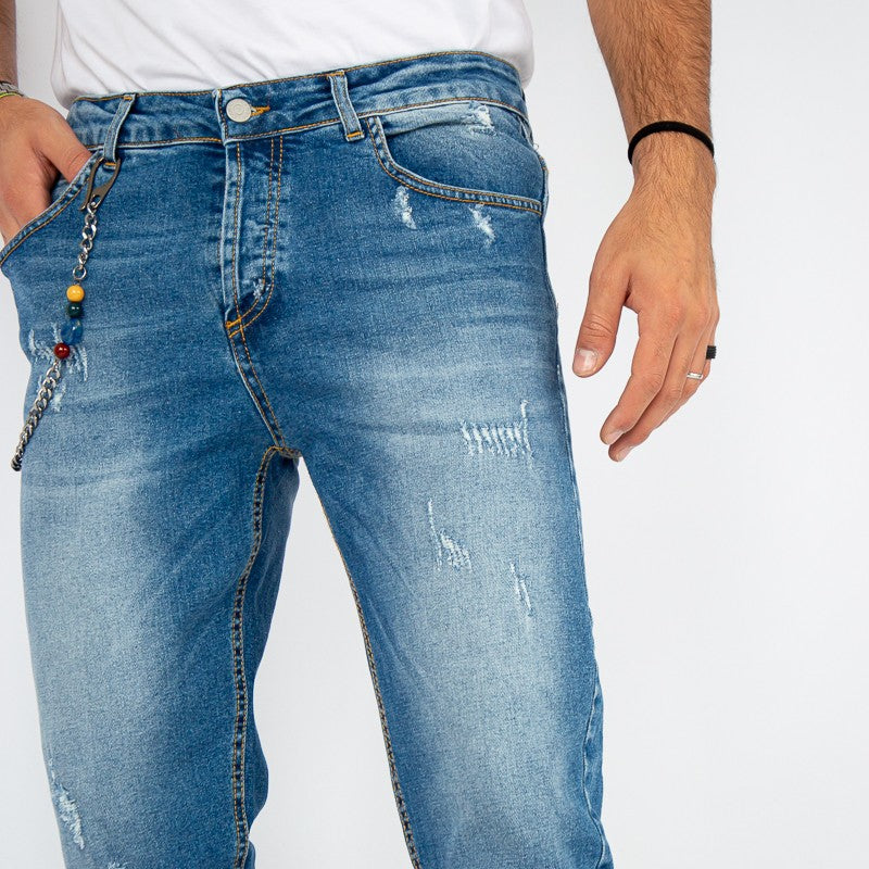 JEANS UOMO SKINNY ELEASTICO BLU