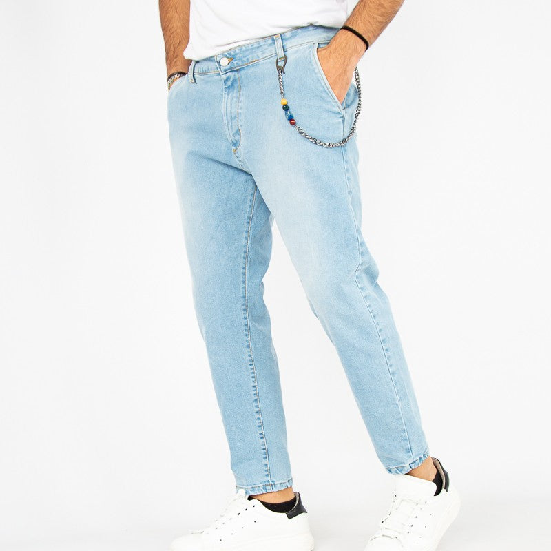Pantaloni Uomo Elasticizzati Classico Tasca America Jeans Tinta Unita Pantaloni Uomo Elasticizzati Classico Tasca America Jeans Tinta Unita
