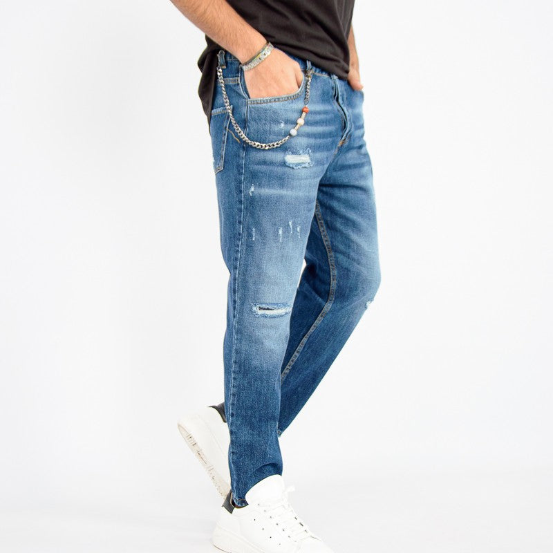 jeans uomo lungo cinque tasche medio
