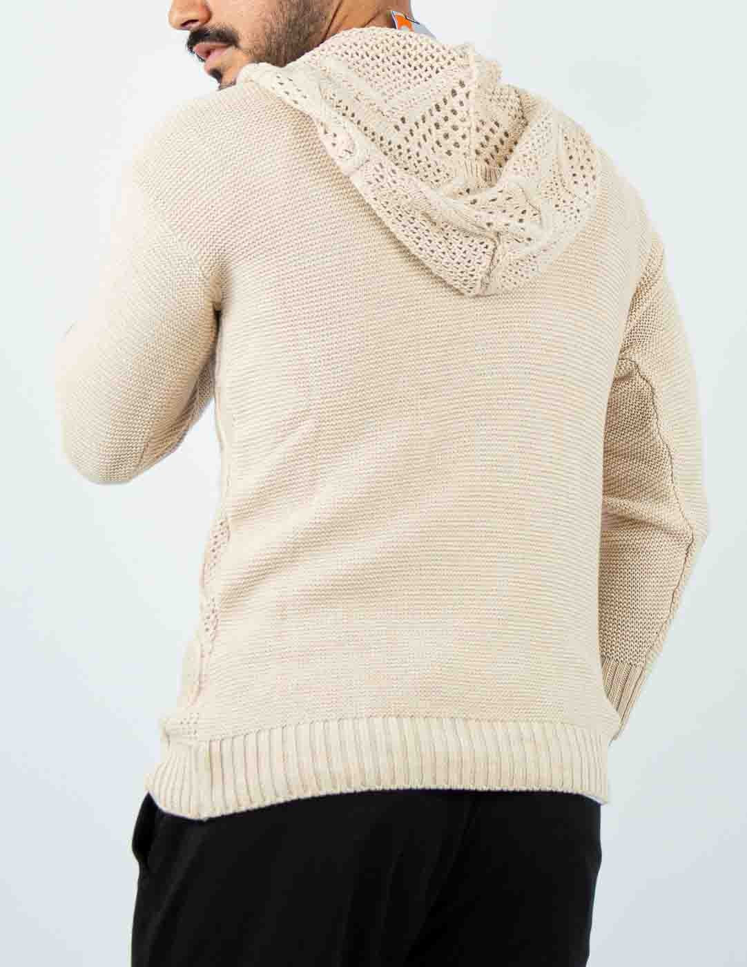 maglia cappuccio strutturata crochet