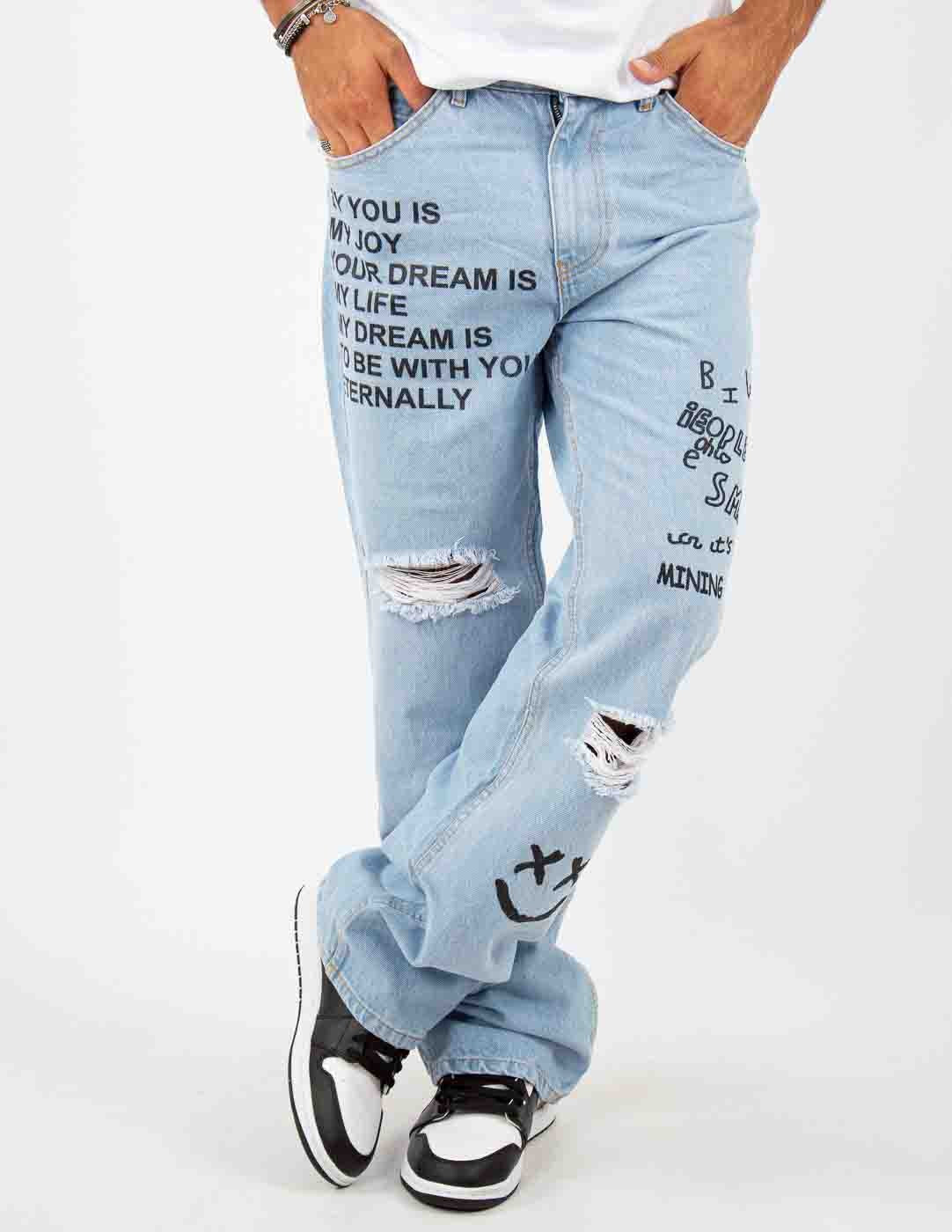 jeans uomo baggy stampa