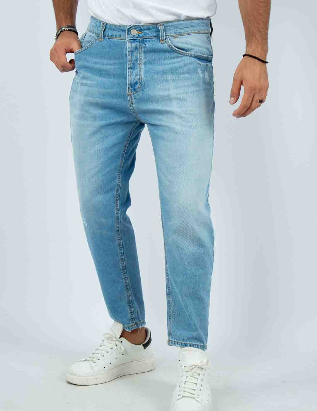 jeans uomo tinta unita rotture