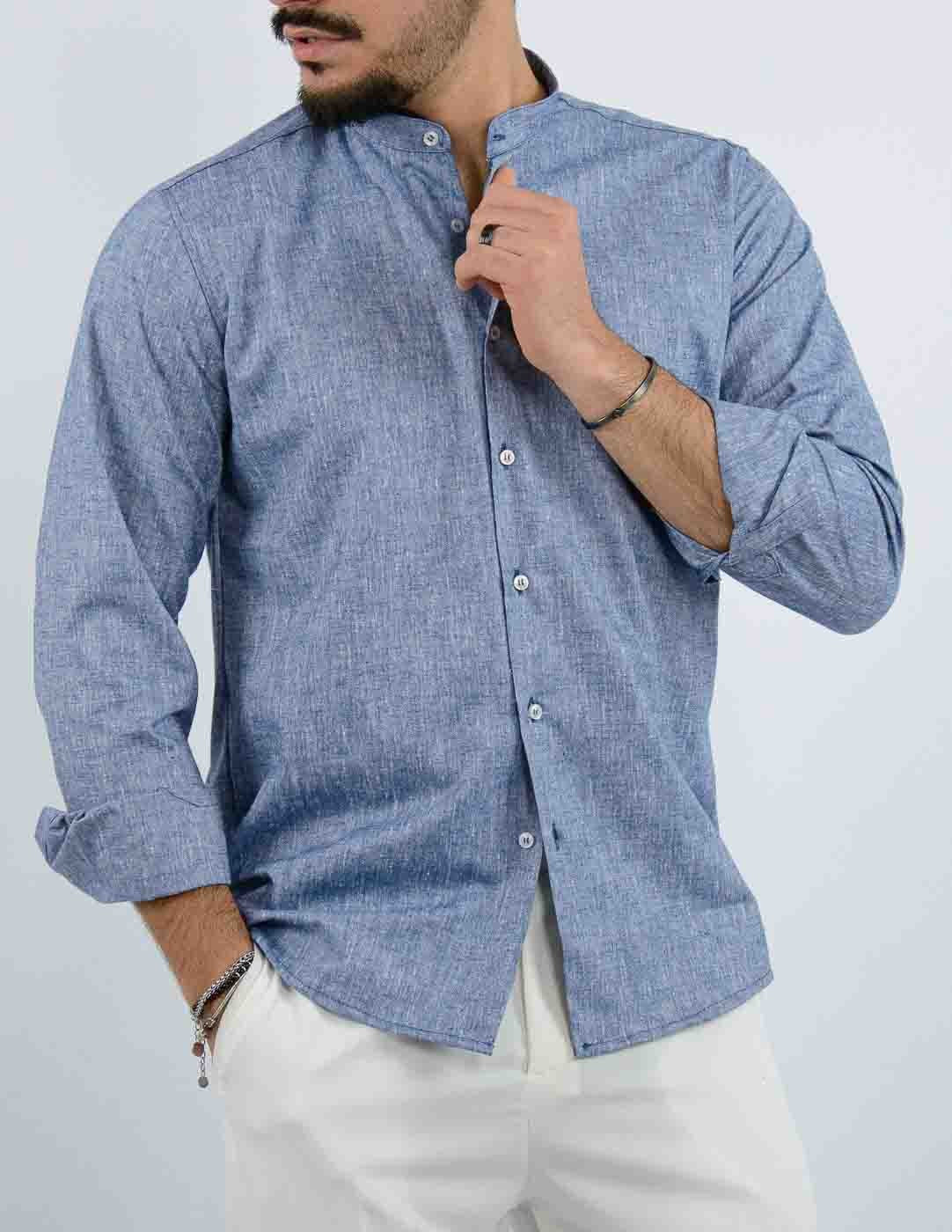 camicia uomo coreana lino