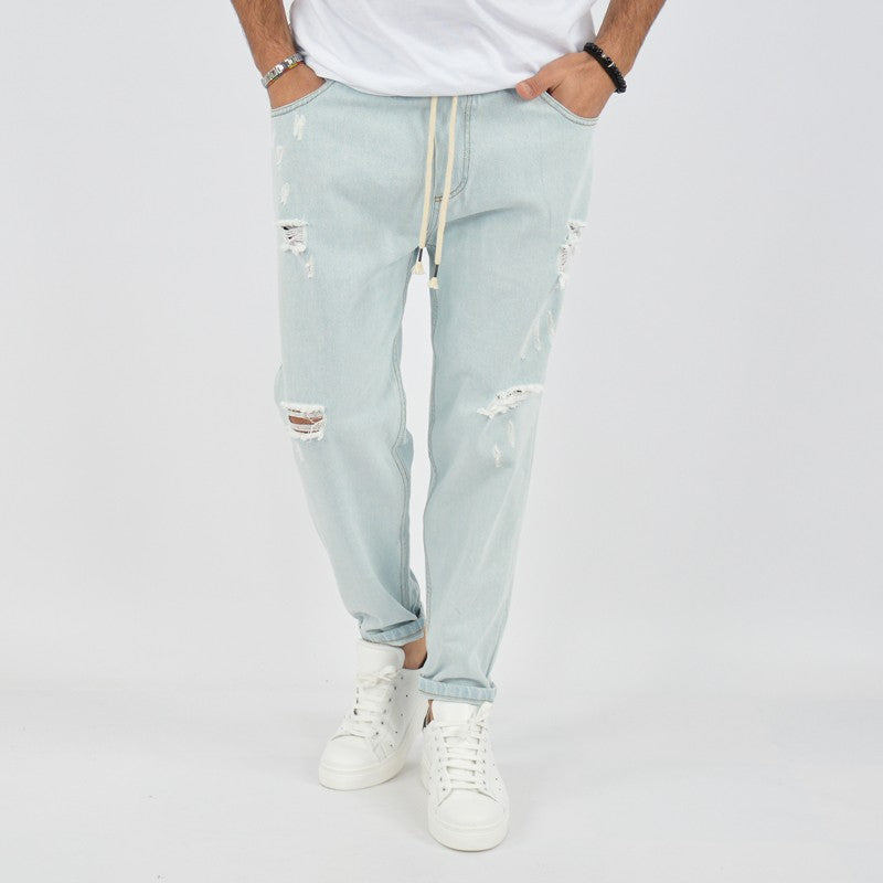 jeans uomo elastico rotture