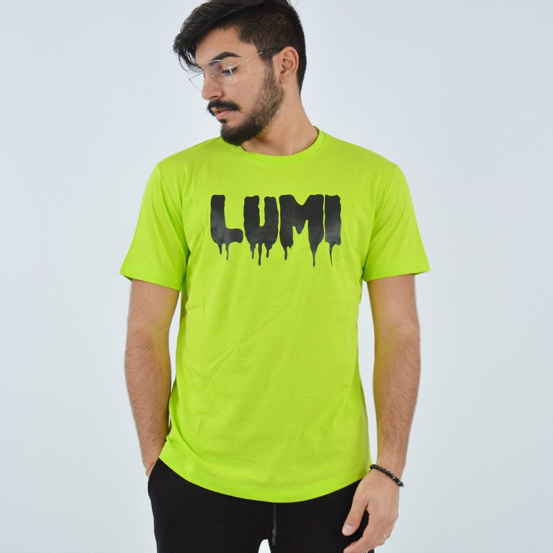 t-shirt lumi basic logo verde