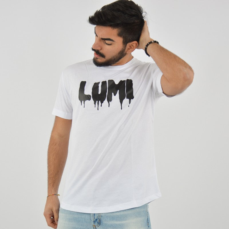 t-shirt lumi basic logo bianca