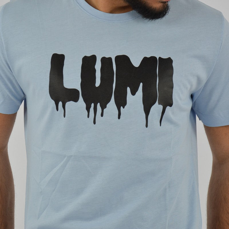 t-shirt lumi basic logo celeste