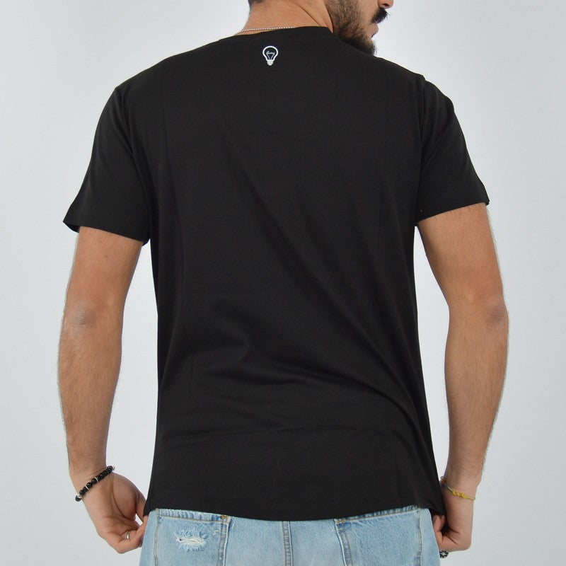 t-shirt lumi basic logo nera