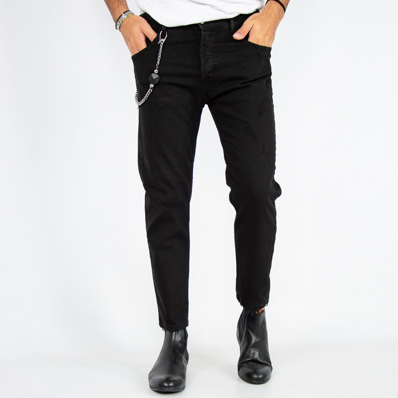 jeans uomo slim colorato nero