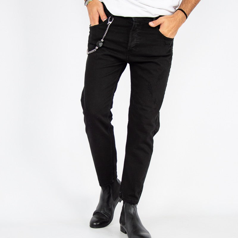 jeans uomo slim colorato nero