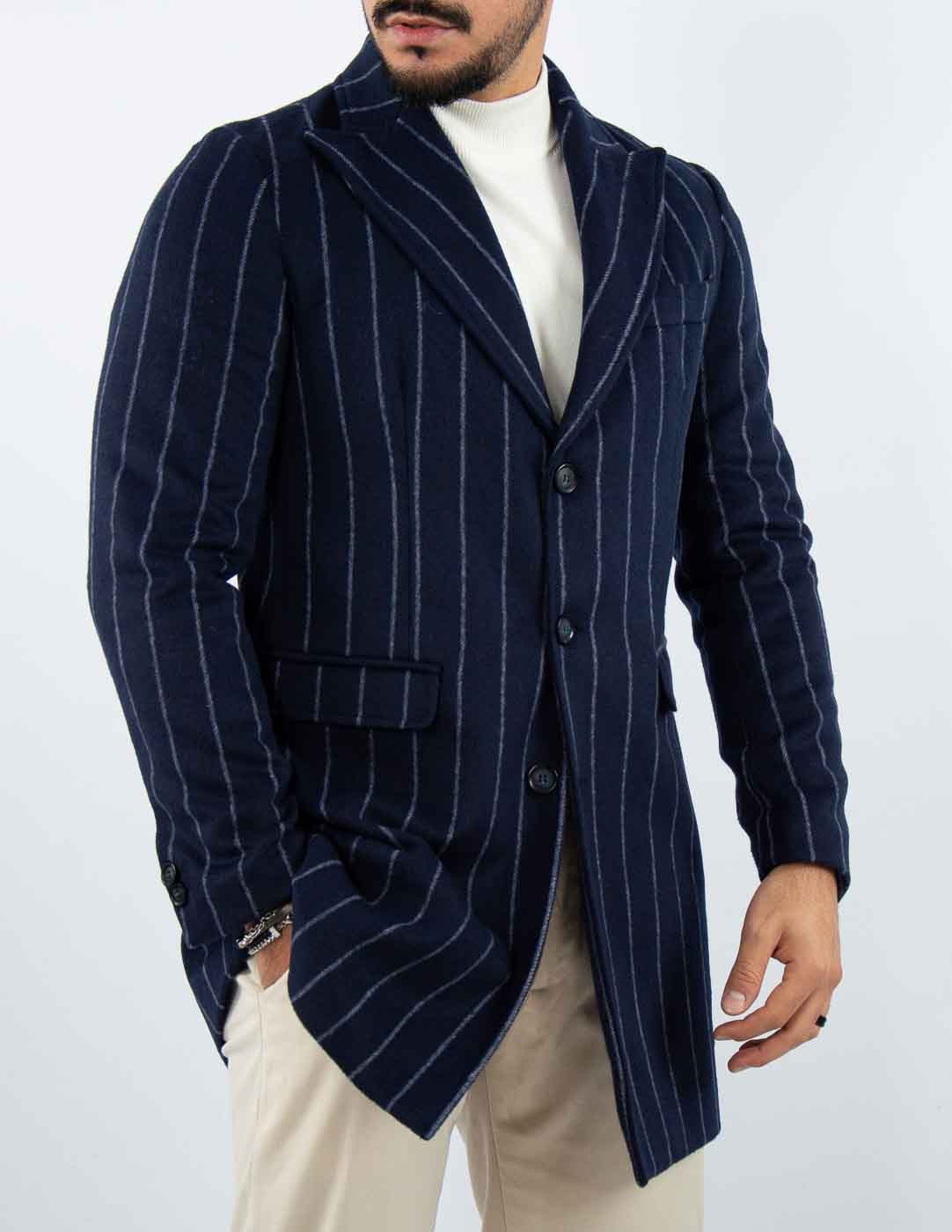 cappotto uomo elegante gessato