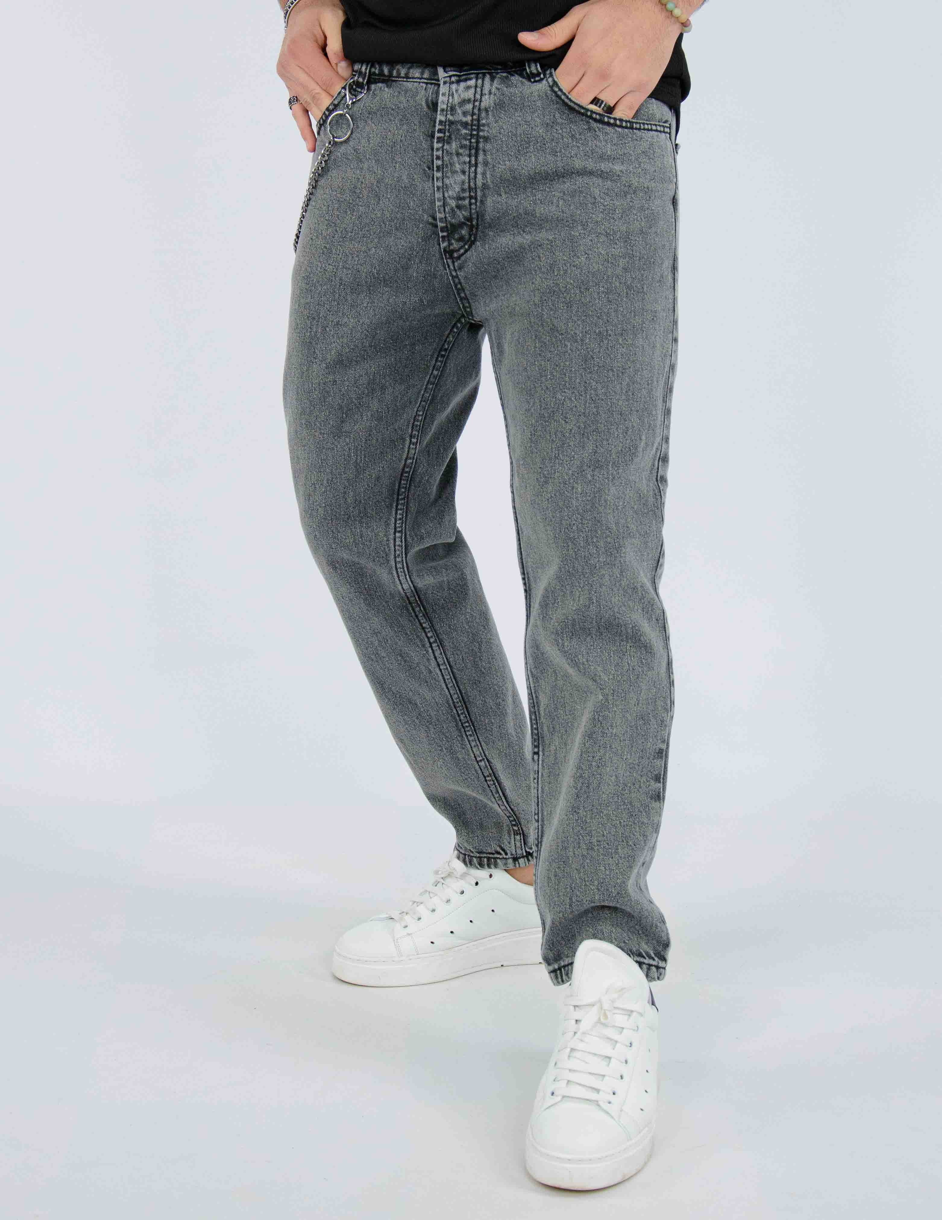 jeans uomo tinta unita grigio