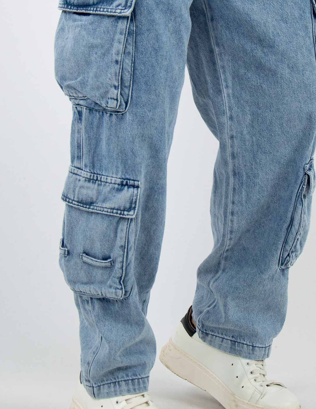 cargo uomo jeans multitasche